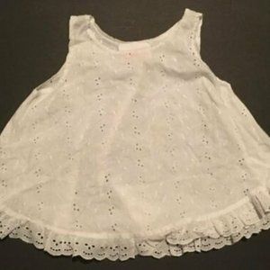 TICKLE ME! Vintage New York Boutique Girls' Slvls White Eyelet Swing Top ~ Sz 4